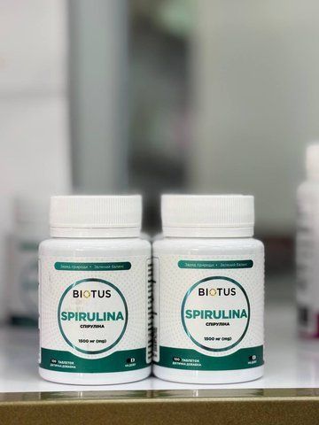 Спіруліна, Spirulina, Biotus, 1500 мг, 100 таблеток 001847 фото